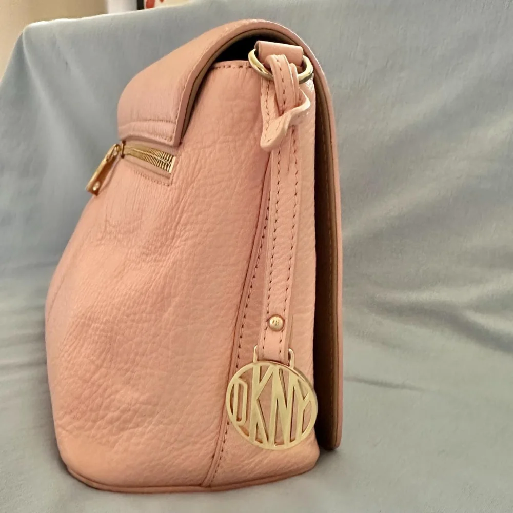 DNKY Pink Leather Crossbody Bag